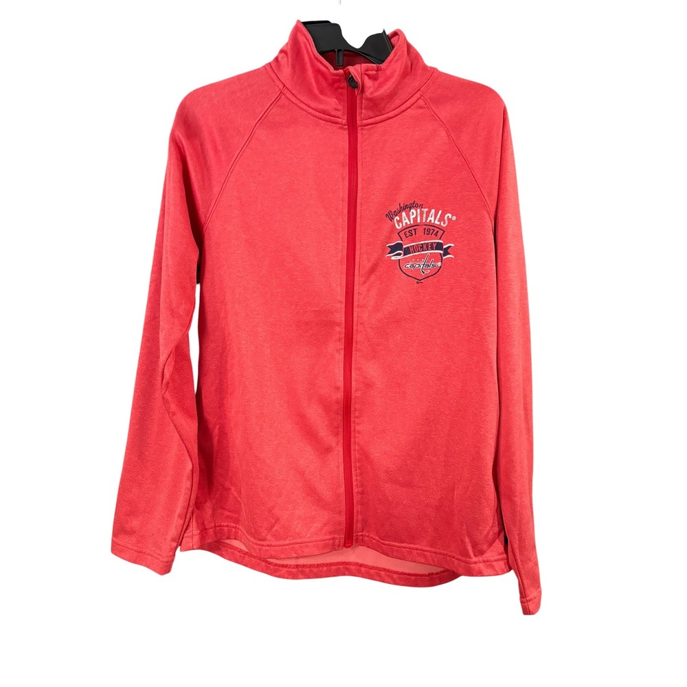 NHL Washington Capitals Red Full Zip Hockey Jacket Girls Large 12/14 Youth